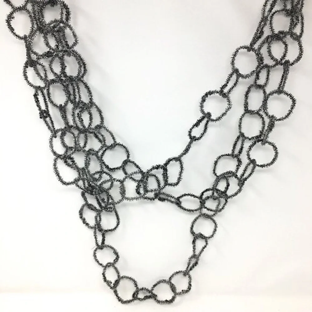 Vintage Silver Metallic Rustic Chain Christmas Holiday Garland